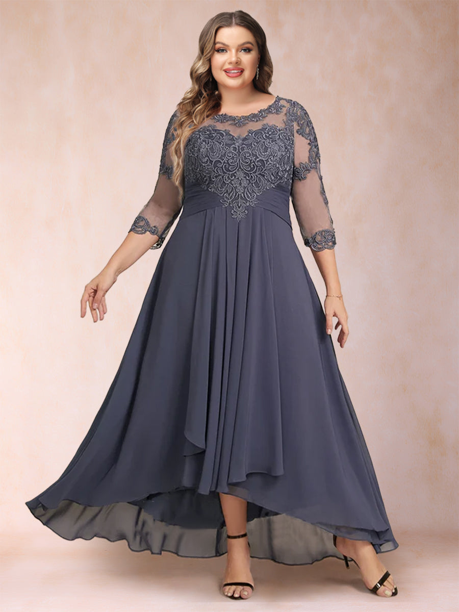 Lavetir A-Line/Princess Asymmetrical 3/4 Sleeves Sweetheart Plus Size Mother of the Bride Dresses 12010042P - Lavetir AU Lavetir A-Line/Princess Asymmetrical 3/4 Sleeves Sweetheart Plus Size Mother of the Bride Dresses 12010042P - Lavetir AU