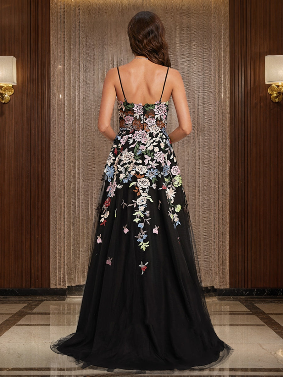 A-Line/Princess V-Neck Sleeveless Ruched Formal Dresses