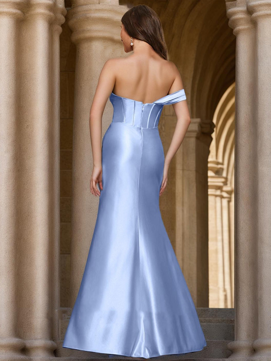 Trumpet/Mermaid One-Shoulder Sleeveless Split Side Formal Dresses