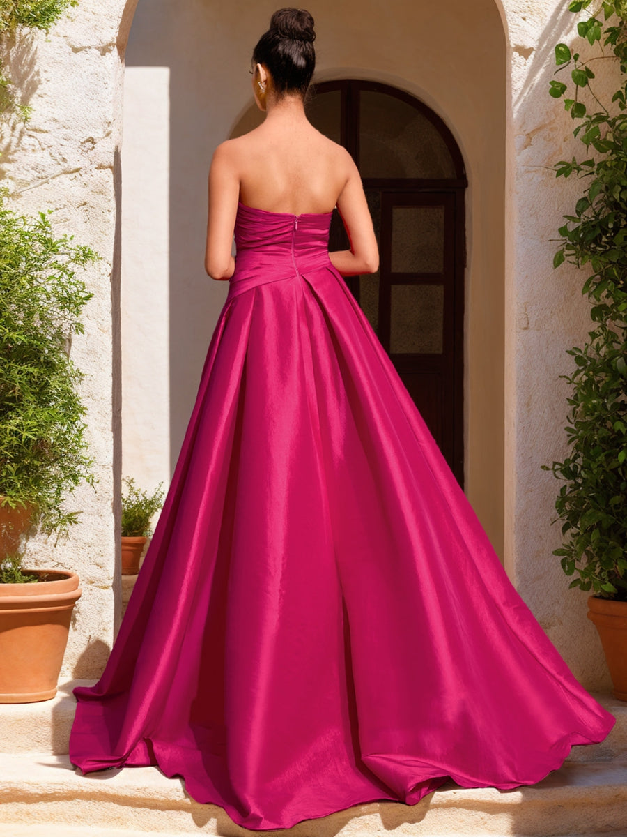 Ball Gown Strapless Sleeveless Split Side Formal Dresses