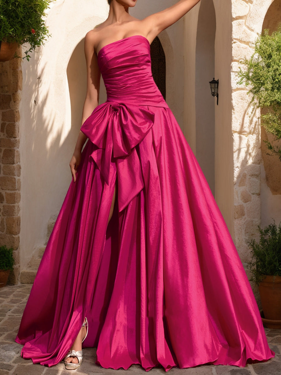 Ball Gown Strapless Sleeveless Split Side Formal Dresses