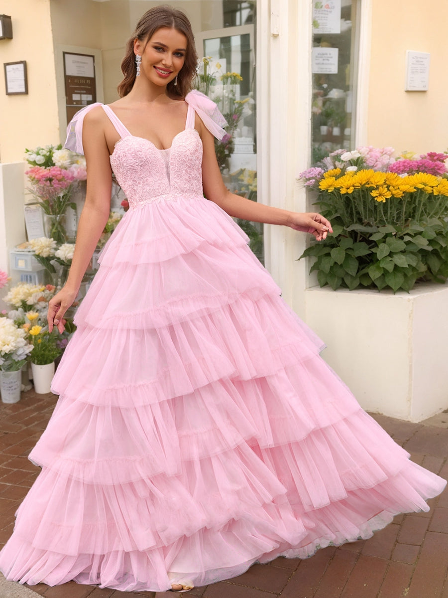 Ball Gown Sweetheart Sleeveless Applique Formal Dresses