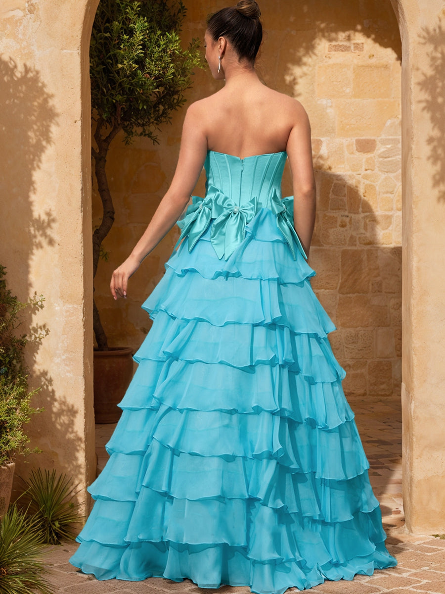 Ball Gown Strapless Sleeveless Split Side Formal Dresses