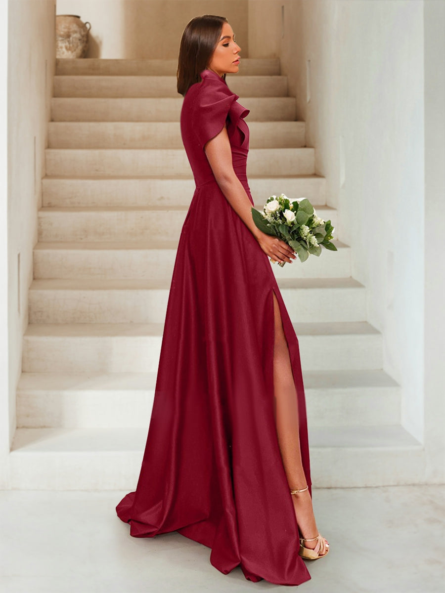 A-Line/Princess One-Shoulder Asymmetrical Split Side Bridesmaid Dresses