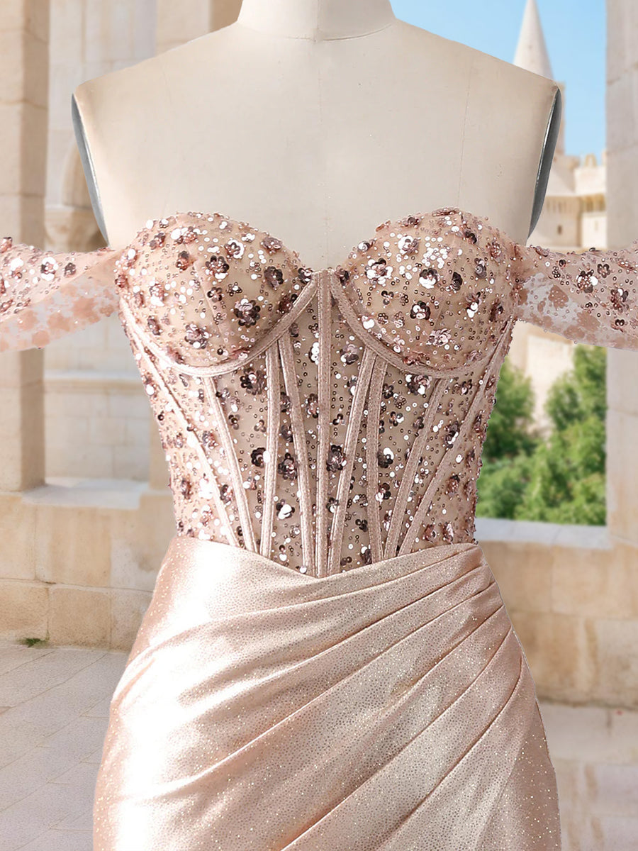 Trumpet/Mermaid Off-the-Shoulder Sleeveless Beading Formal Dresses