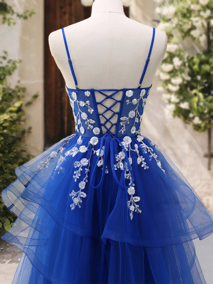 A-Line/Princess V-Neck Sleeveless Applique Formal Dresses