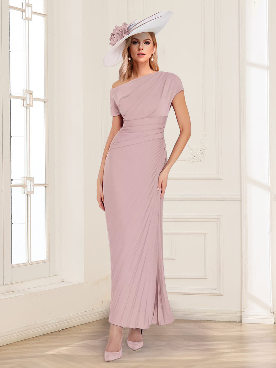 Sheath/Column Asymmetrical One-Shoulder Ruched Mother of the Bride Dresses