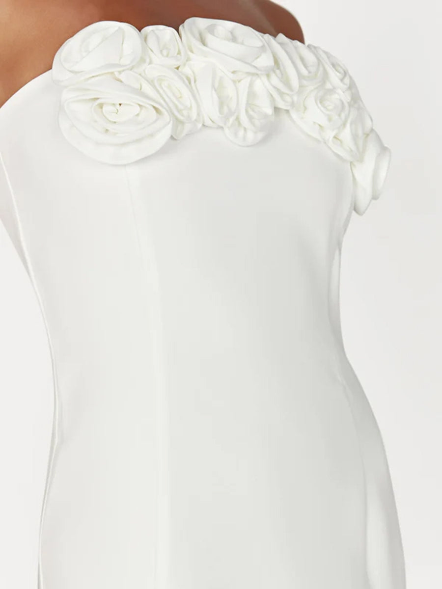 Sheath/Column Strapless Rose Mini Dresses Short Semi Formal Dresses