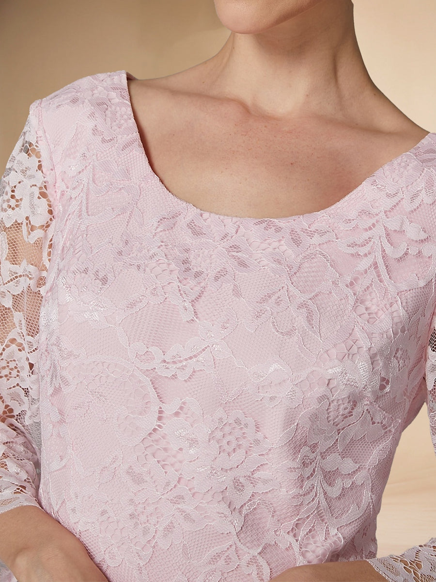 Sheath/Column Scoop Long Sleeves Lace Mother of the Bride Dresses with Jacket