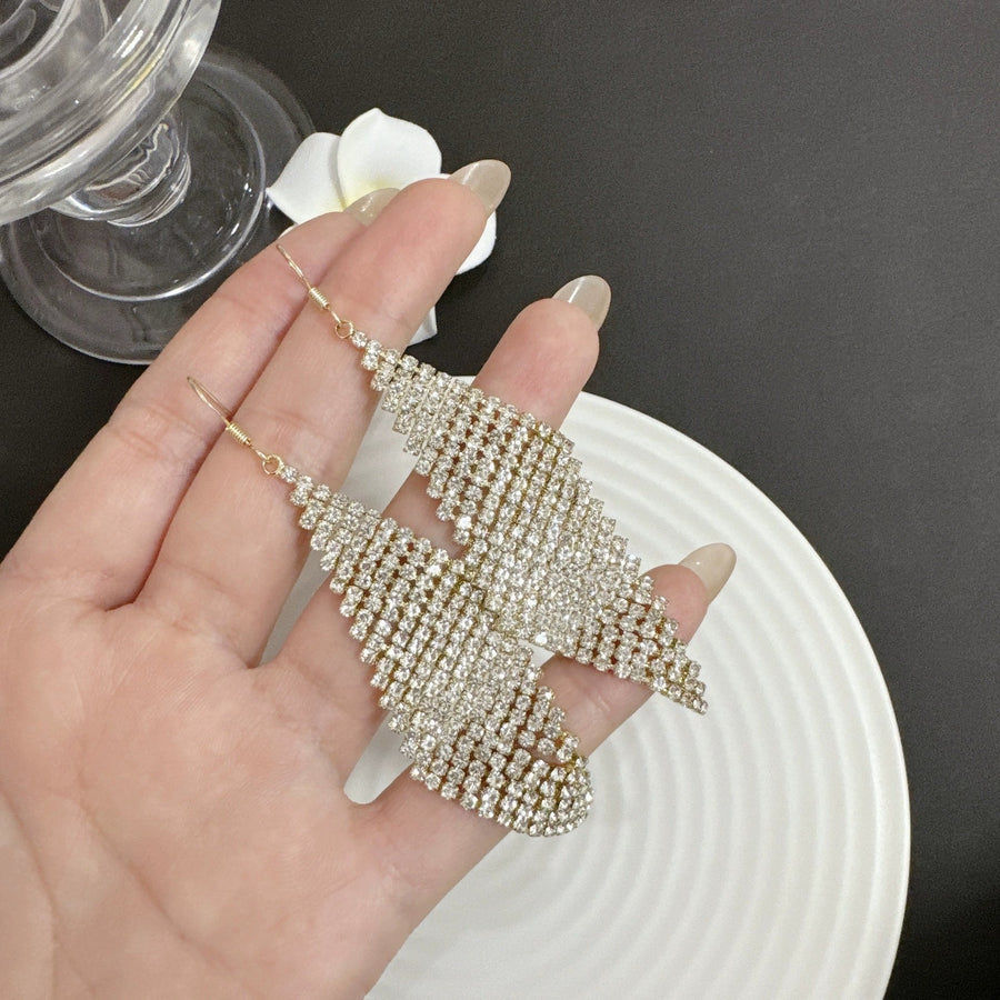 Luxury Women's Rhombus Earrings For Wedding