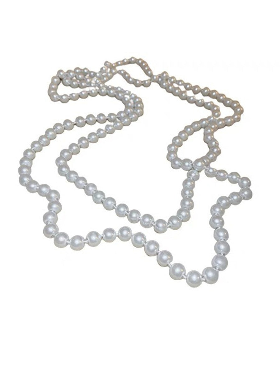 Stylish Minimalist Women's Long Pearl Necklace