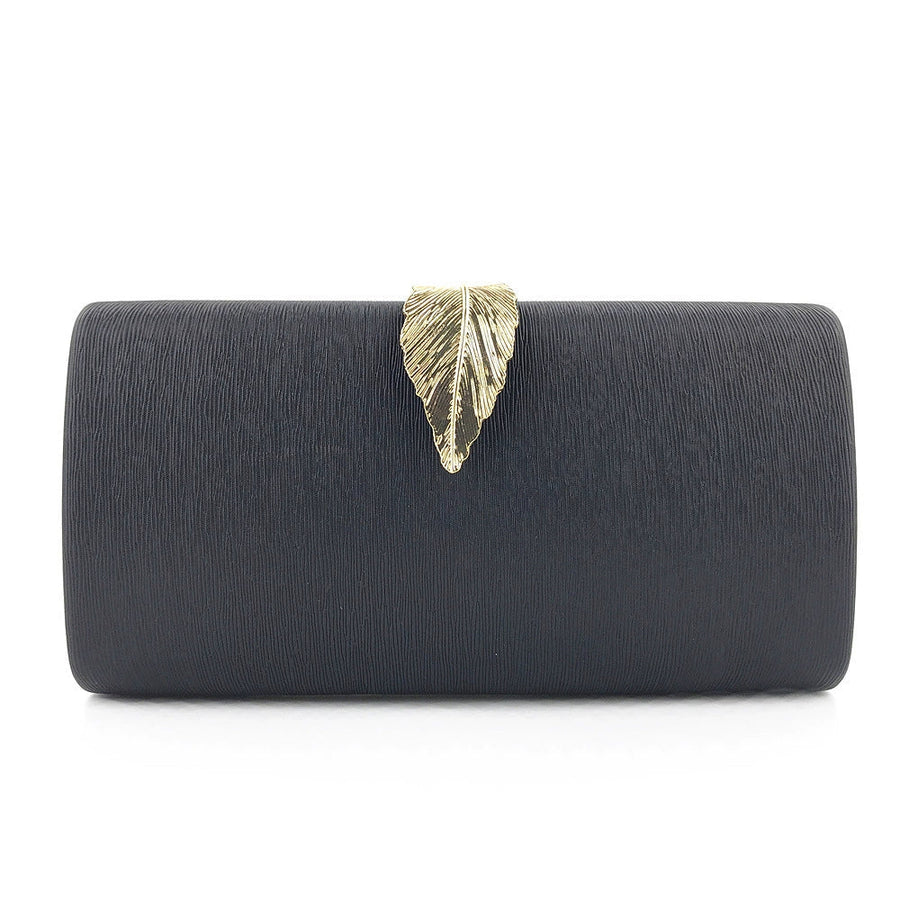 Alloy Solid Color Sparkly Leaf Clutch Women's Handbags
