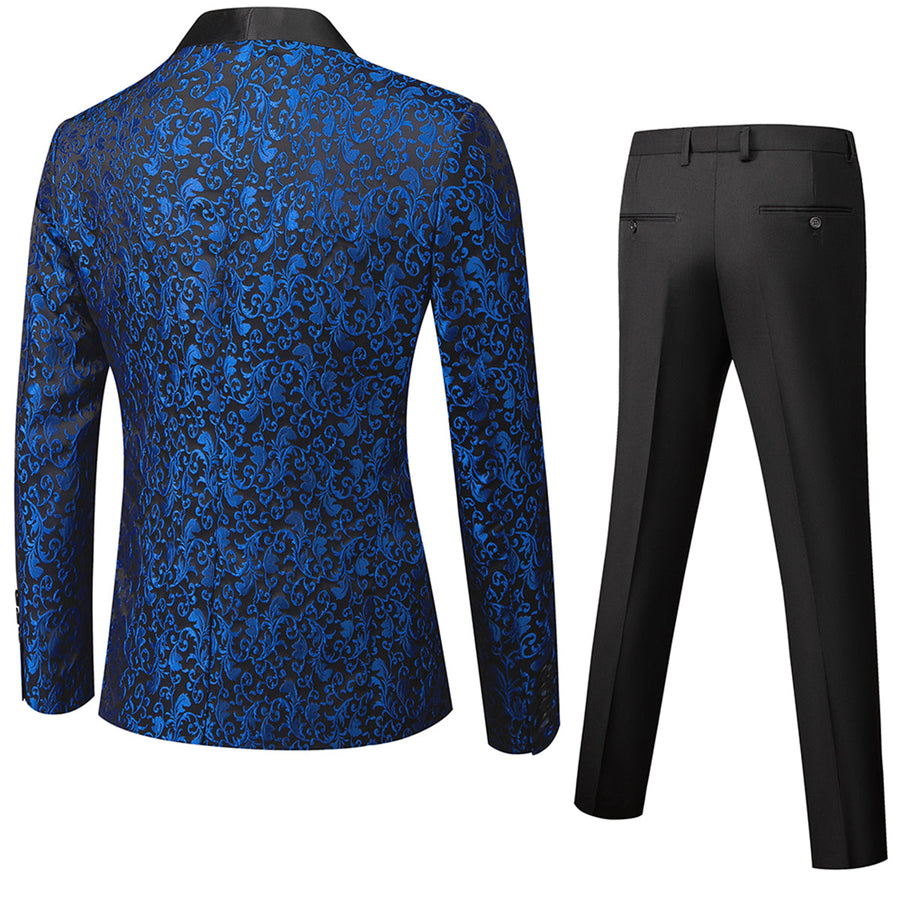 Tailored Fit Single Breasted One-button 2 Pieces Printed Men's Formal Party Suits