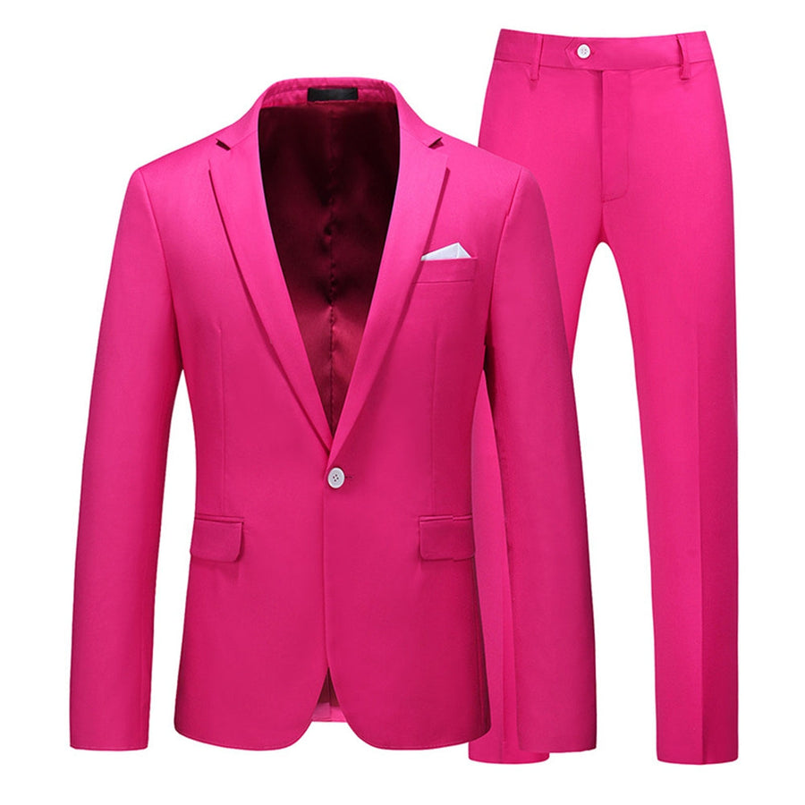 Tailored Fit Single Breasted One-button 2 Pieces Men's Formal Party Suits