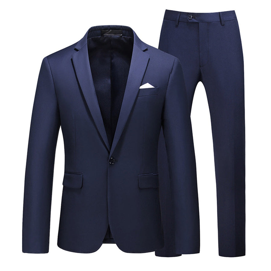 Tailored Fit Single Breasted One-button 2 Pieces Men's Formal Party Suits