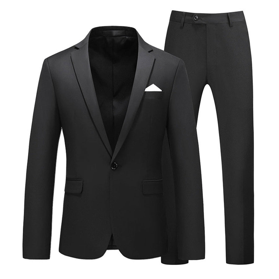Tailored Fit Single Breasted One-button 2 Pieces Men's Formal Party Suits