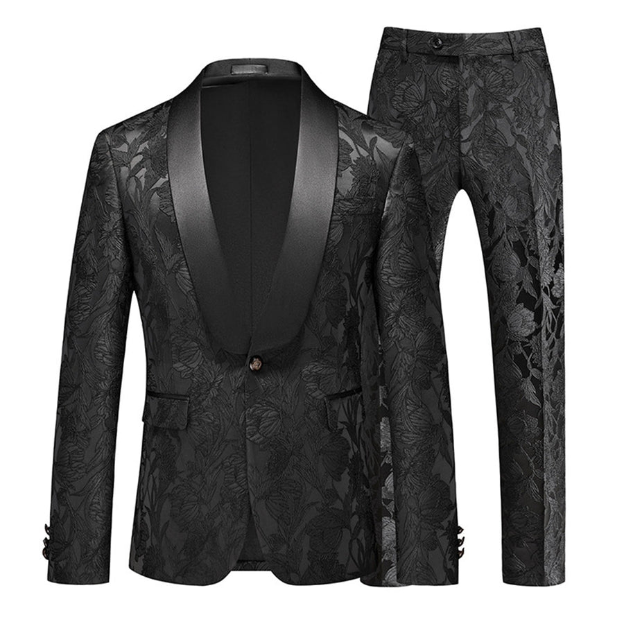 Tailored Fit Single Breasted One-button 2 Pieces Men's Formal Party Suits