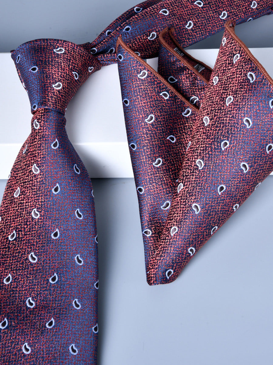 Men's 2 Pics Printed Jacquard Formal Floral Tie