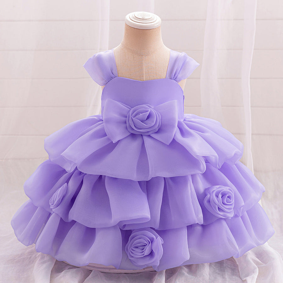 Ball Gown Scoop Sleeveless Flower Girl Dresses with Solid Flowers