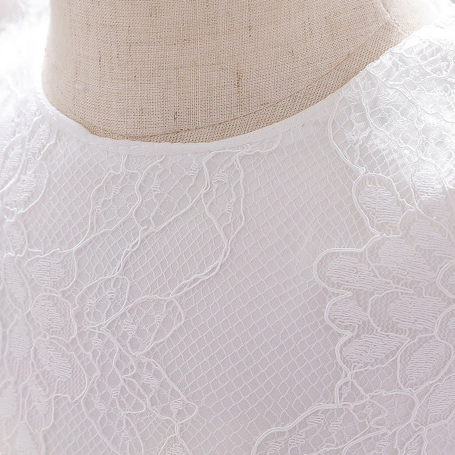 Ball Gown Scoop Long Sleeves Flower Girl Dresses with Beading