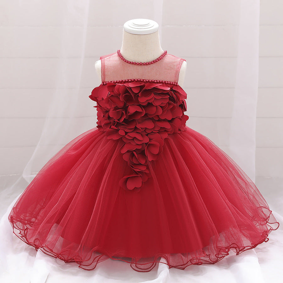 Ball Gown Scoop Sleeveless Flower Girl Dresses with Beading