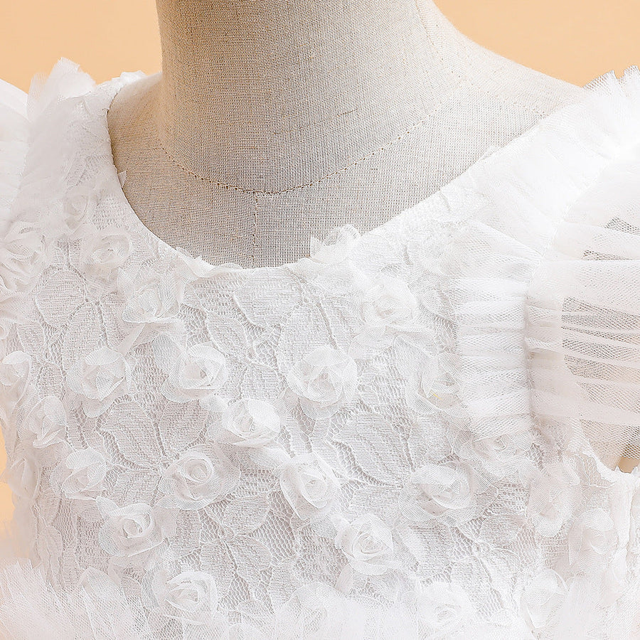 Ball Gown Scoop Flying Sleeves Flower Girl Dresses with Sash