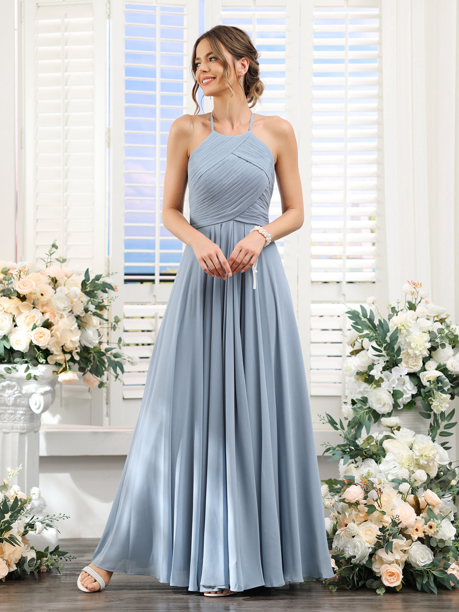 Lavetir A-Line Halter Sleeveless Ruched Floor-Length Chiffon Bridesmaid Dresses 9817077 - Lavetir AU Lavetir A-Line Halter Sleeveless Ruched Floor-Length Chiffon Bridesmaid Dresses 9817077 - Lavetir AU