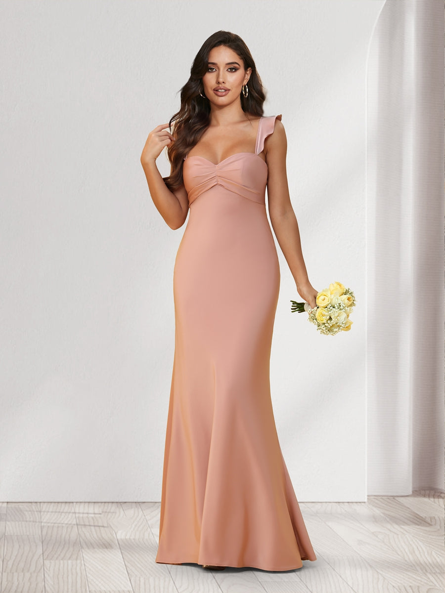 Trumpet/Mermaid Sweetheart Floor-Length Ruched Bridesmaid Dresses