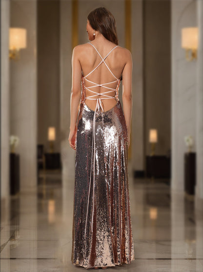 Sheath/Column Spaghetti Straps Sleeveless Formal Dresses with Ruched