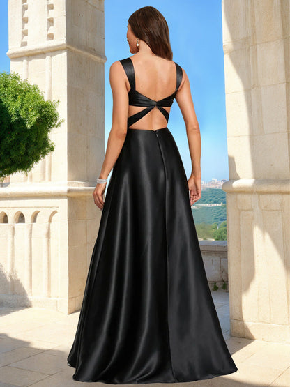 A-Line/Princess V-Neck Sleeveless Formal Dresses with Split Side