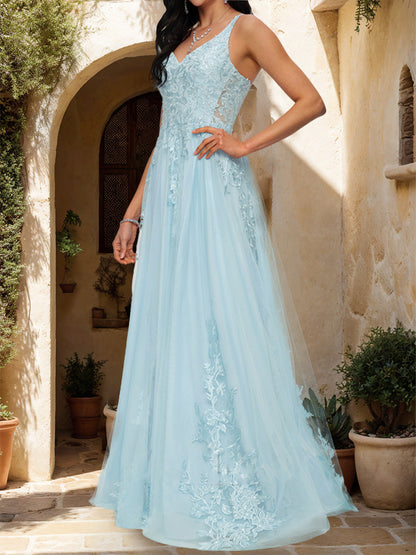 A-Line/Princess Sweetheart Sleeveless Rhinestone Formal Dresses