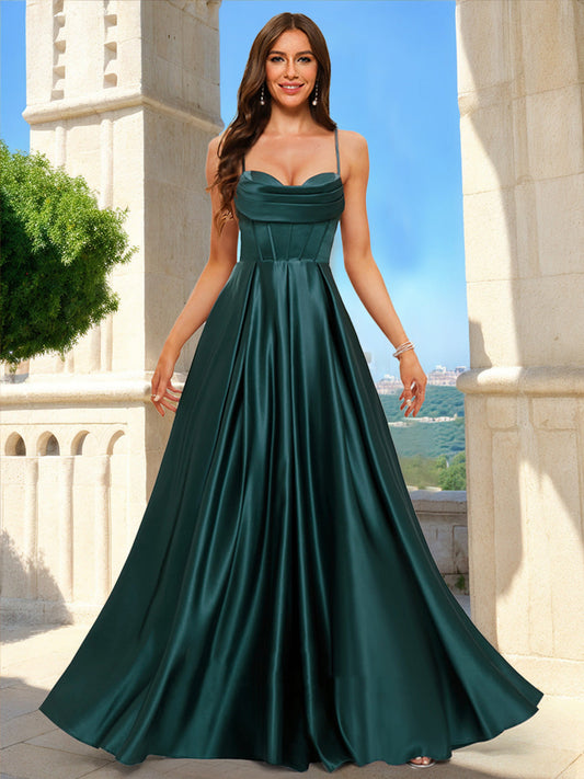A-Line/Princess Sweetheart Sleeveless Ruched Formal Dresses