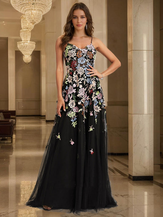 A-Line/Princess V-Neck Sleeveless Ruched Formal Dresses