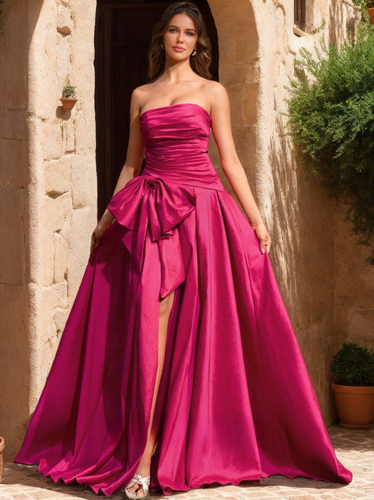 Ball Gown Strapless Sleeveless Split Side Formal Dresses