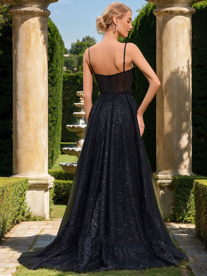 A-Line/Princess Sweetheart Sleeveless Appliques Formal Dresses