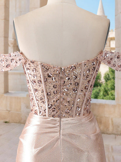 Trumpet/Mermaid Off-the-Shoulder Sleeveless Beading Formal Dresses