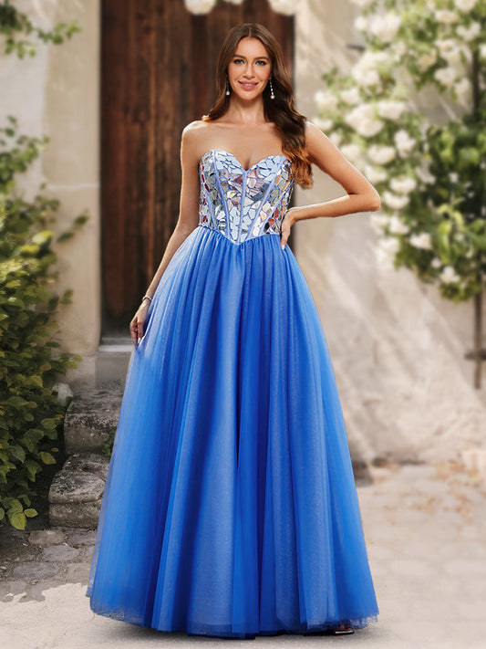 Ball Gown Sweetheart Sleeveless Ruched Formal Dresses