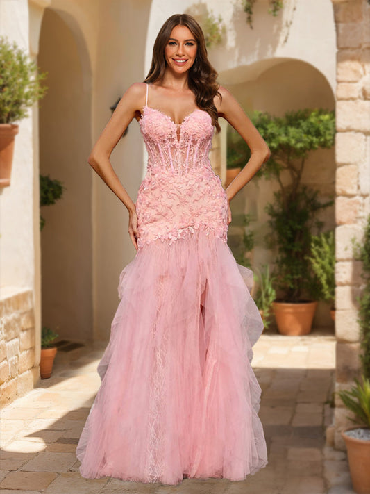Trumpet/Mermaid V-Neck Sleeveless Beading Formal Dresses
