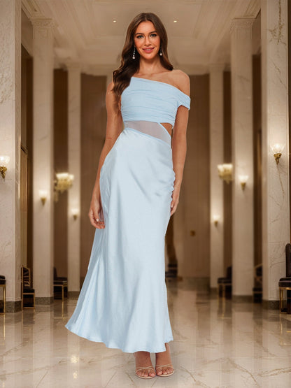 Trumpet/Mermaid Asymmetrical One-Shoulder Cutout Maxi Dress Long Formal Dresses