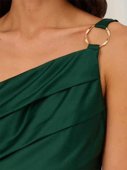 Sheath/Column One-Shoulder Ankle-Length Pleated Mother of the Bride Dresses with Split Side