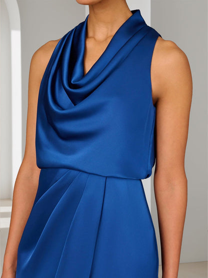 Sheath/Column Cowl Neck Knee-Length Ruched Mother of the Bride Dresses
