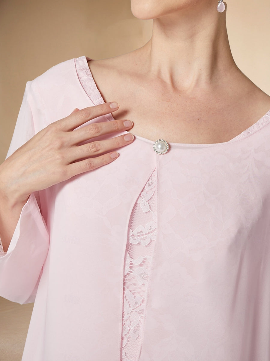 Sheath/Column Scoop Long Sleeves Lace Mother of the Bride Dresses with Jacket