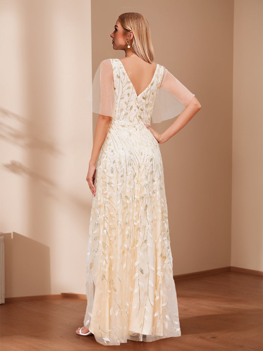 A-Line/Princess V-Neck Asymmetrical Mother of the Bride Dresses with Appliques