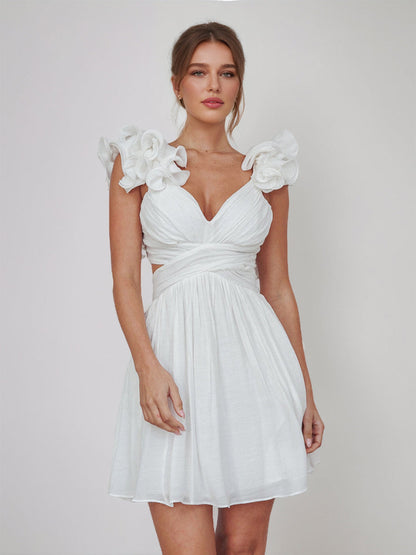 A-Line/Princess Sweetheart Short Elegant Semi Formal Dresses with Ruffles & Pleats