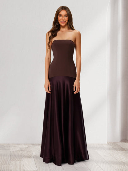 Trumpet/Mermaid Strapless Sleeveless Floor-Length Bridesmaid Dresses