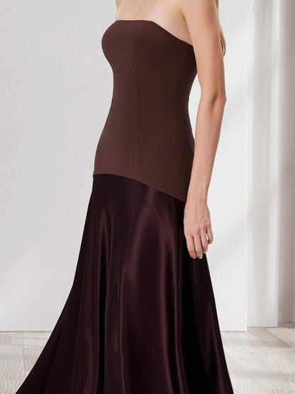 Trumpet/Mermaid Strapless Sleeveless Floor-Length Bridesmaid Dresses