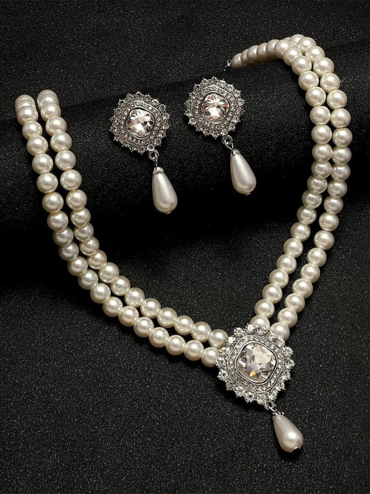 Artificial Luxury Pearls Necklace and Earrings Sets Jewelry for Women