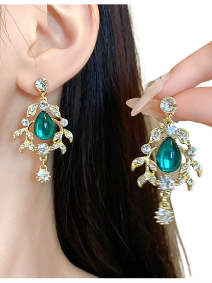 Stylish Necklace Earrinngs Jewelry Set with Delicated Rhinestone