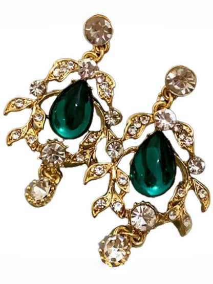 Stylish Necklace Earrinngs Jewelry Set with Delicated Rhinestone