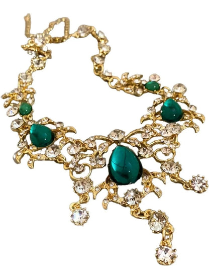 Stylish Necklace Earrinngs Jewelry Set with Delicated Rhinestone